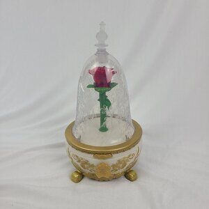 Beauty and the Beast Enchanted Rose Jewelry Music Lighted Box WORKS Ring Inc